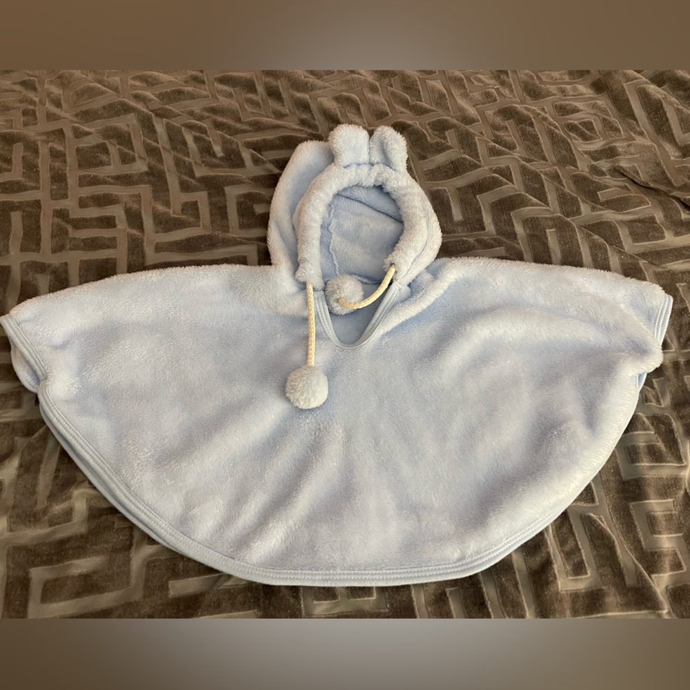 Soft Blue Fleece poncho